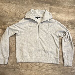 Quince Women's Small Supersoft Half-Zip Fleece in Heather Gray